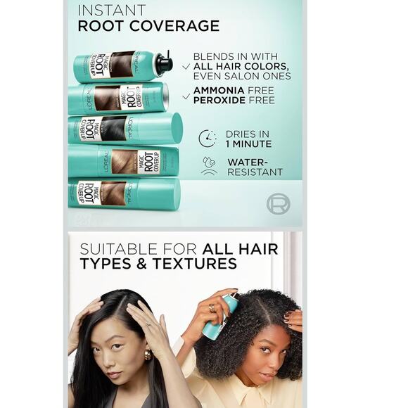 L'Oreal Paris Root Cover Up Temporary Gray Concealer Spray, Dark Brown - Picture 6 of 8